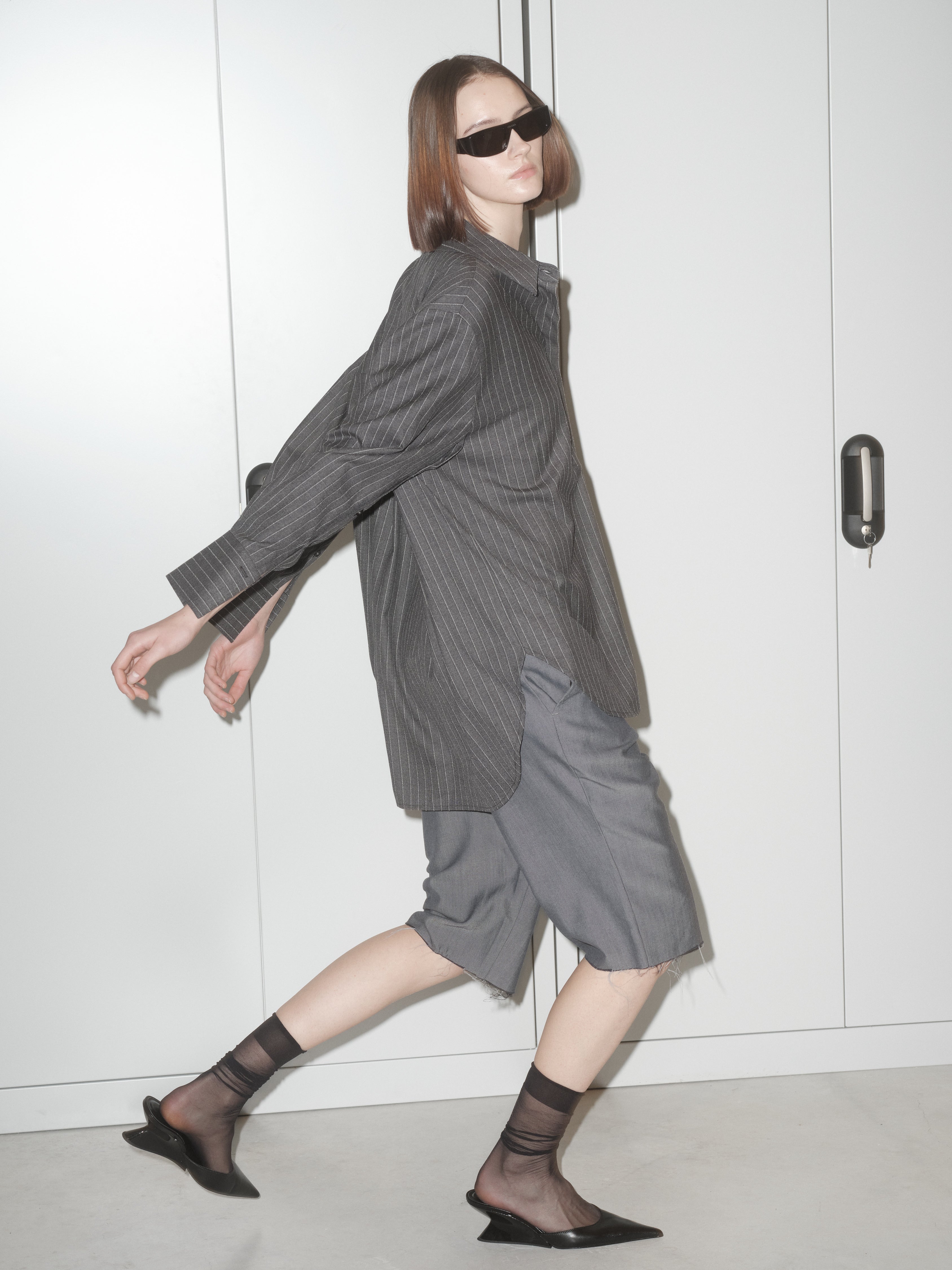 CHARISMA CHIC SHIRT IN STRIPED WOOL