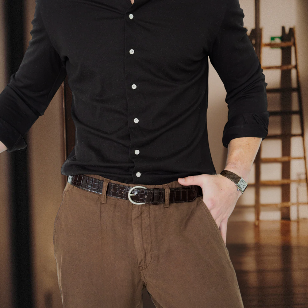 Classic Belt - Dark Brown Crocco