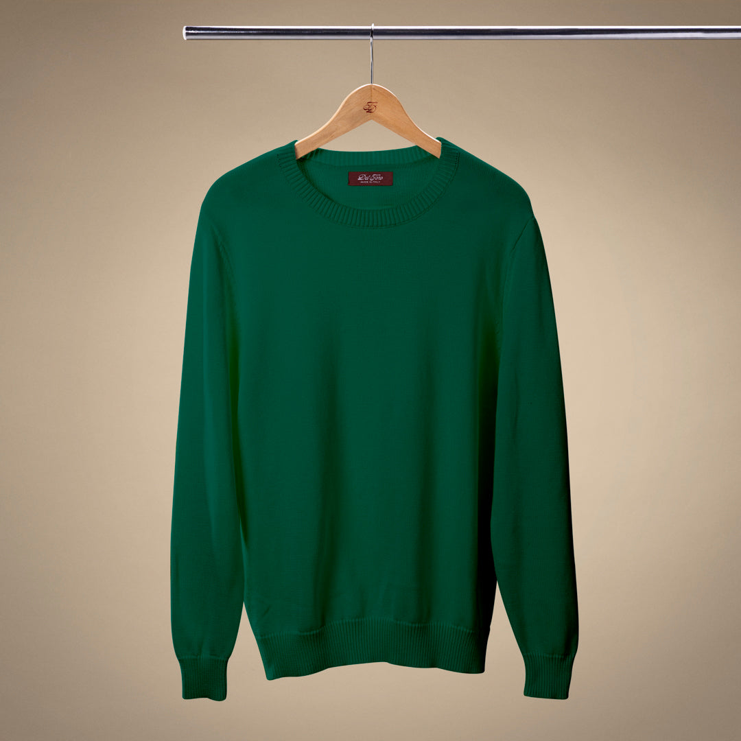 Men's Classic Crewneck Sweater - Forest Green