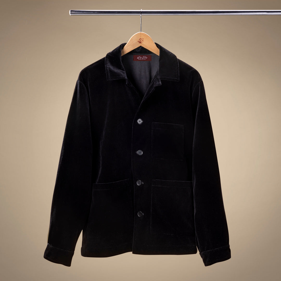 Men's Velour Cocktail Coat - Black