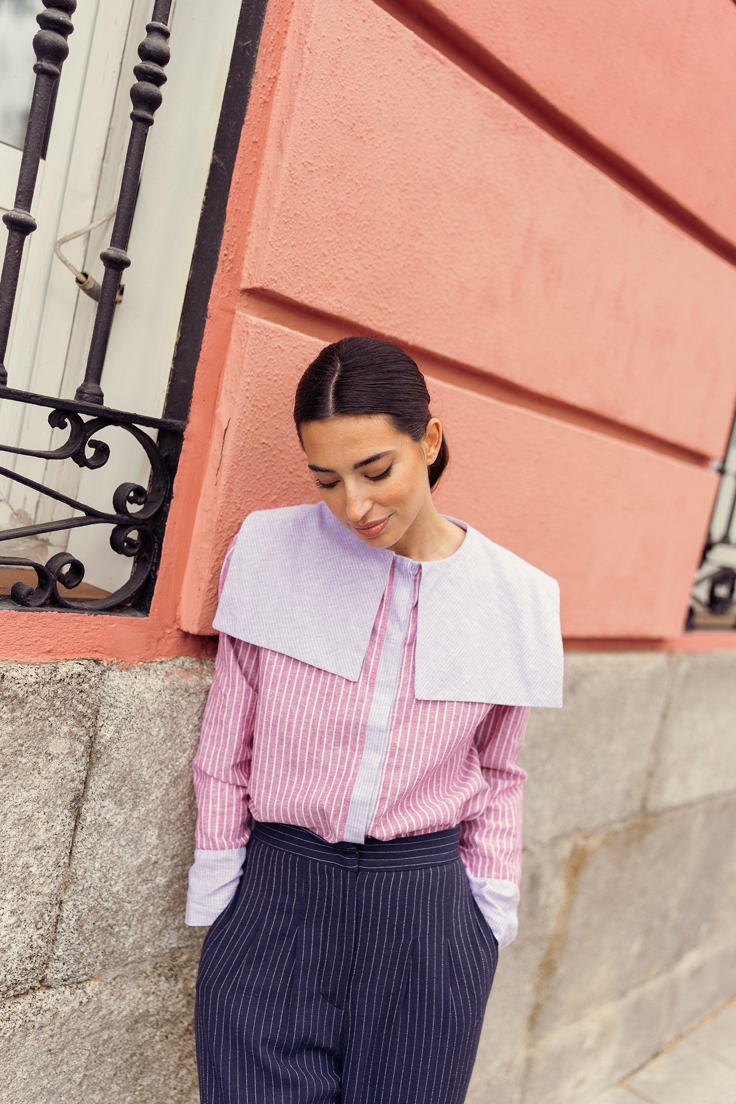 TOP LOULOU ROSA-LILA