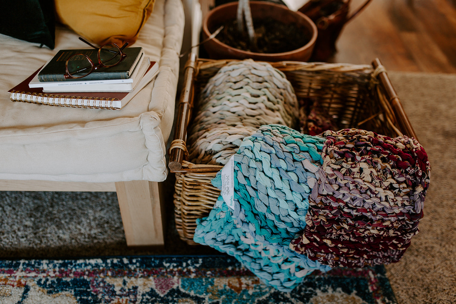 Chunky knit blanket, 54"x 60"