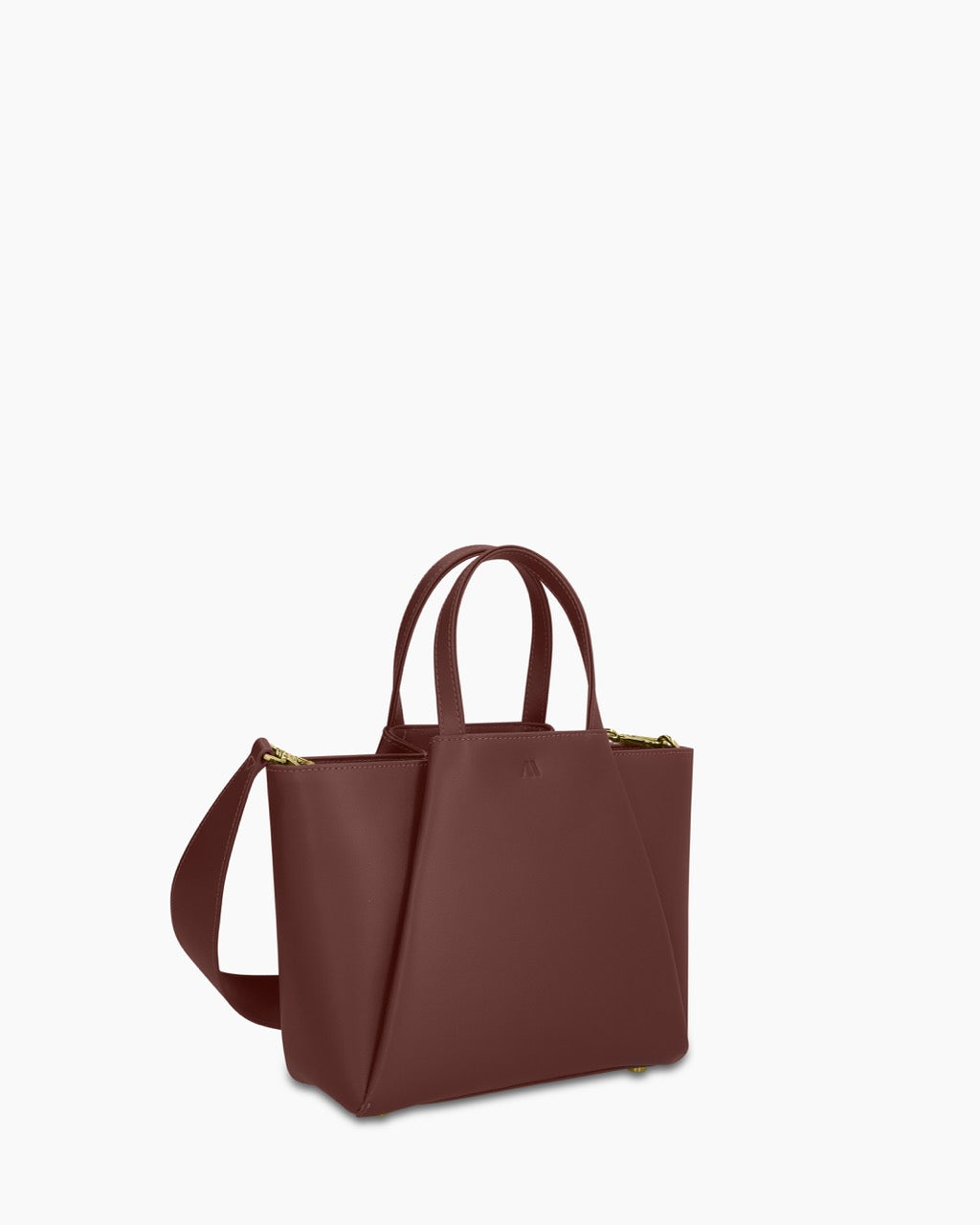 MINI PYRAMID - PLAIN LEATHER - CHESTNUT BROWN