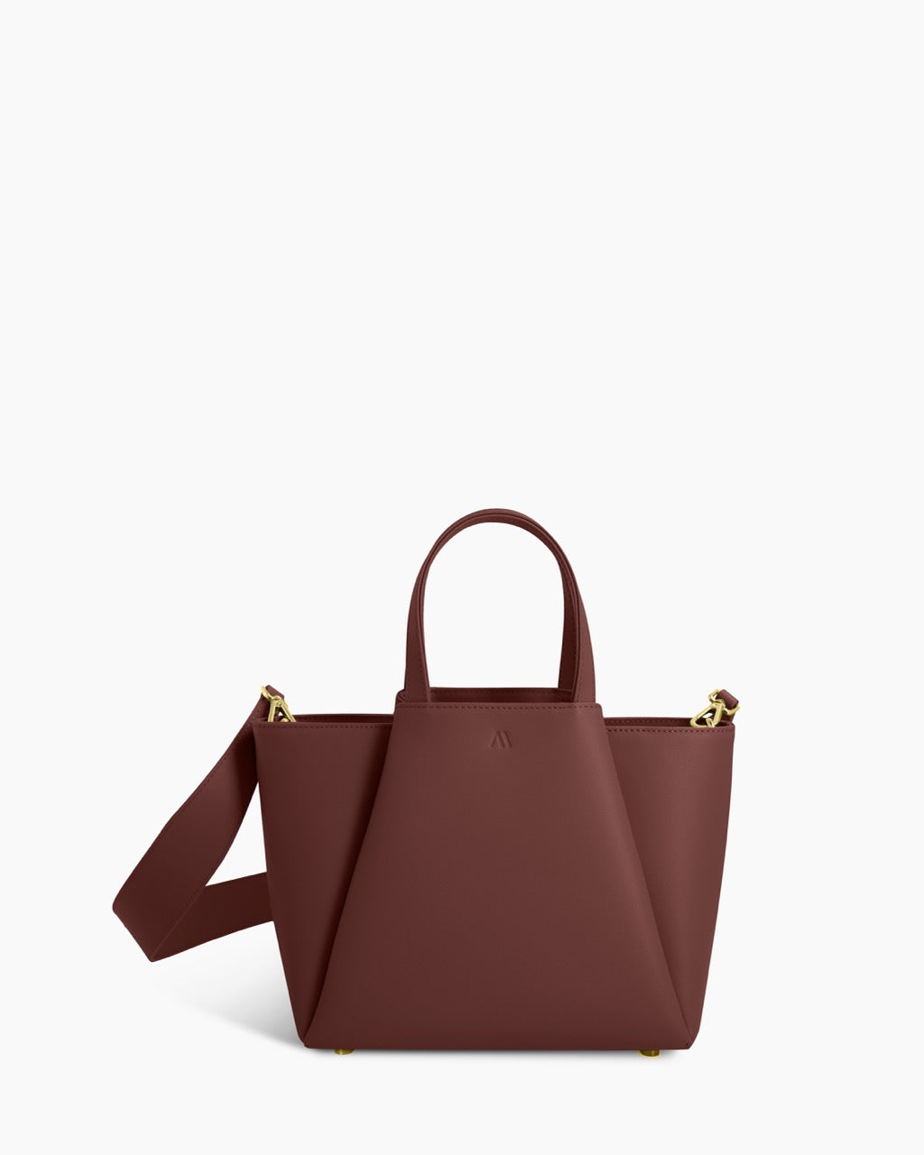 MINI PYRAMID - PLAIN LEATHER - CHESTNUT BROWN