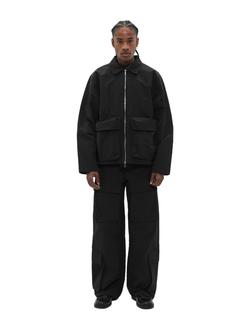 Black Nylon Cargo Jacket