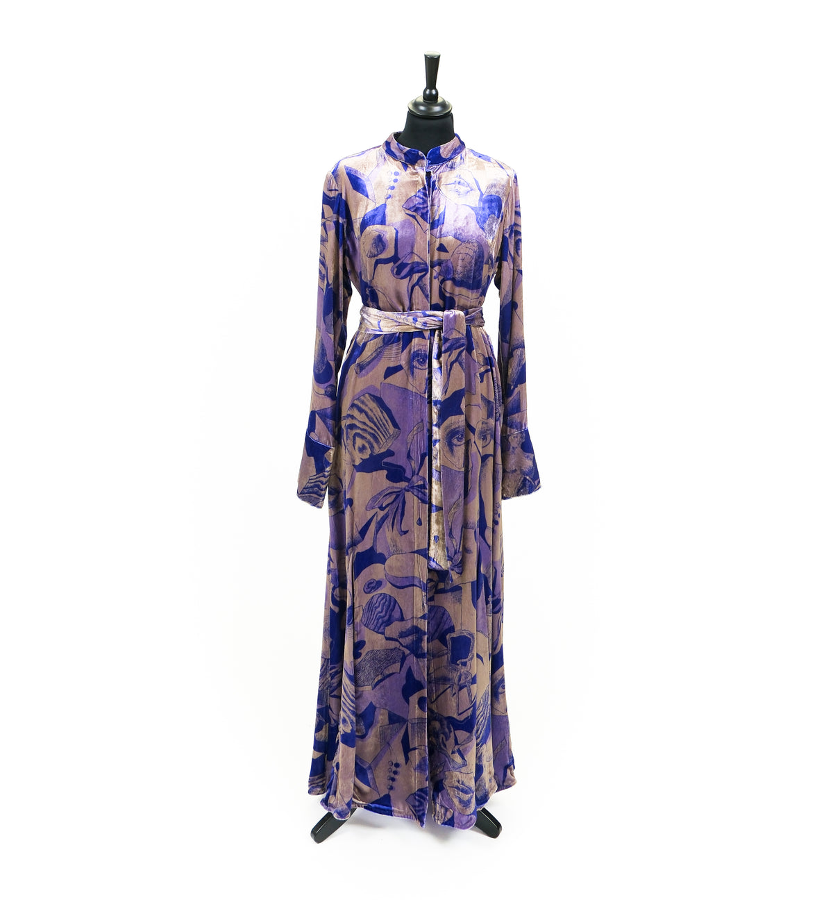 DAPHNE SILK VELVET PURPLE SURREALISM