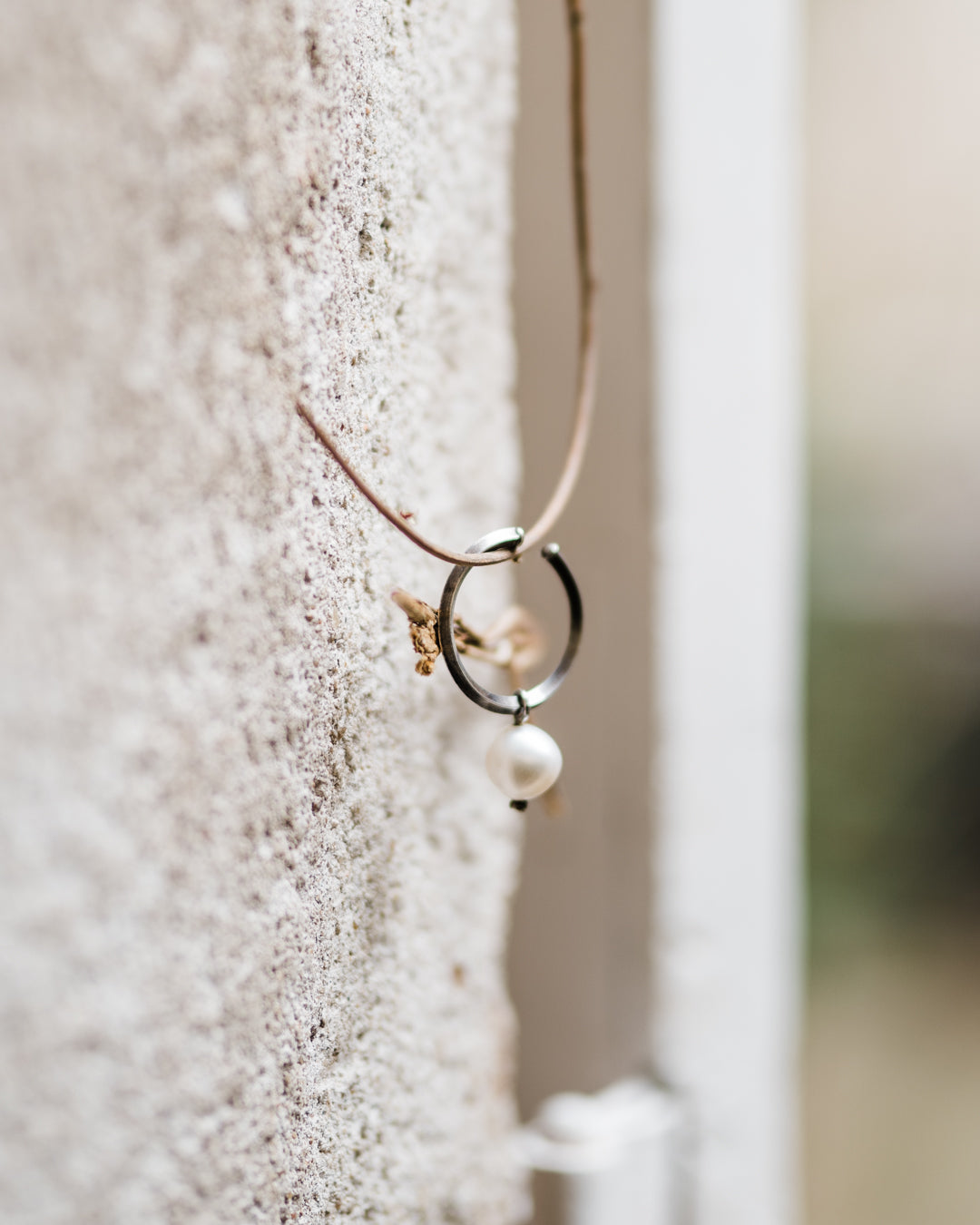 Silver Cuff with Natural Pearl