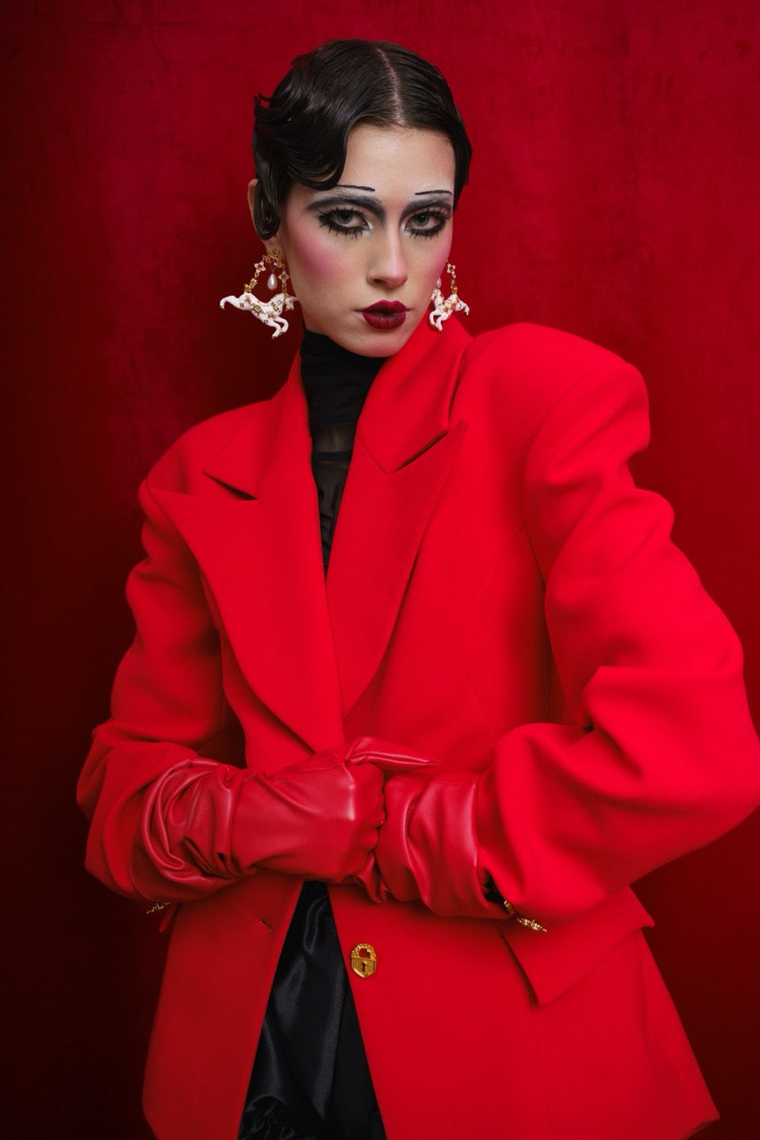 RED TAILORED BLAZER - FLAME