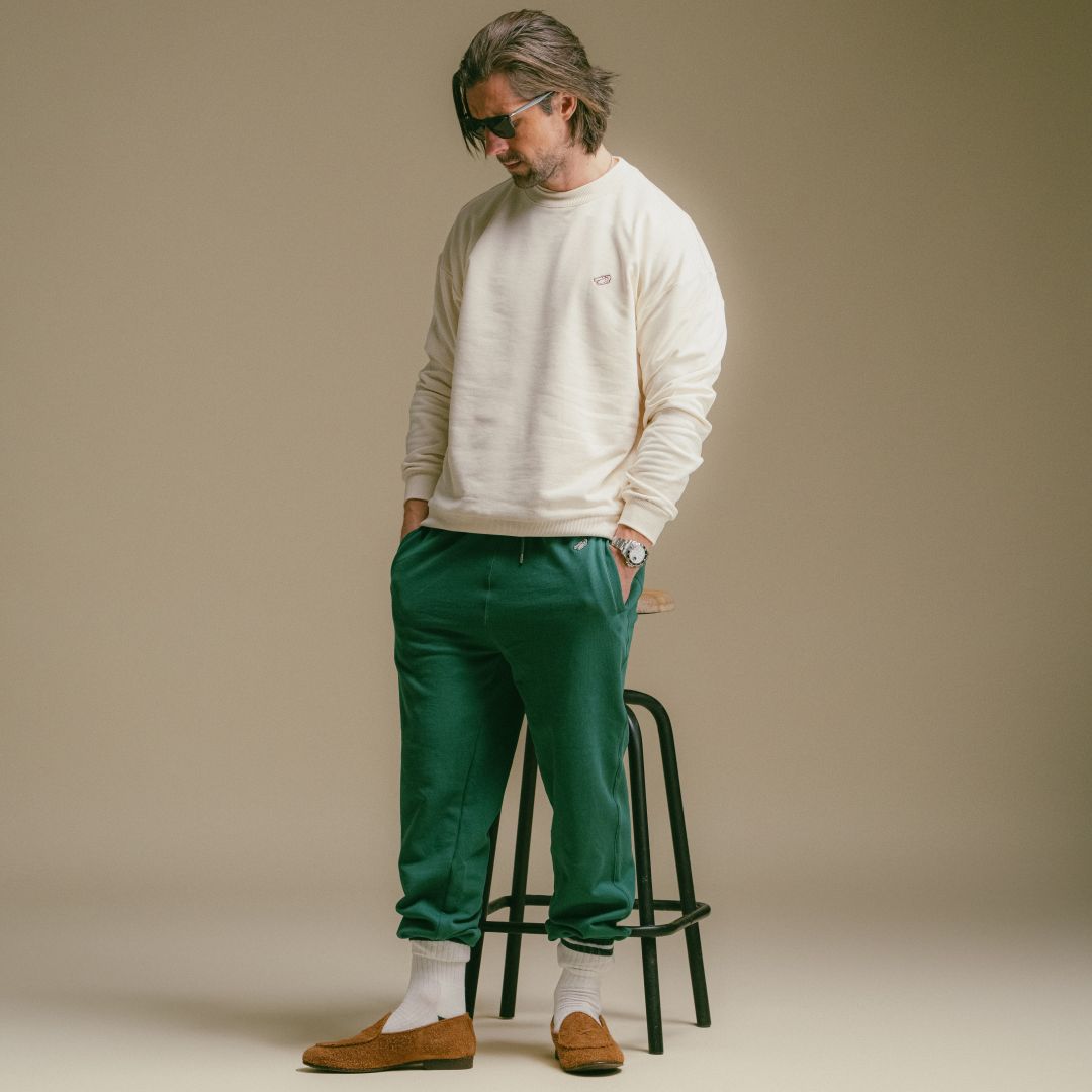 Men's Retro Gym Crewneck Sweatshirt - Vintage White