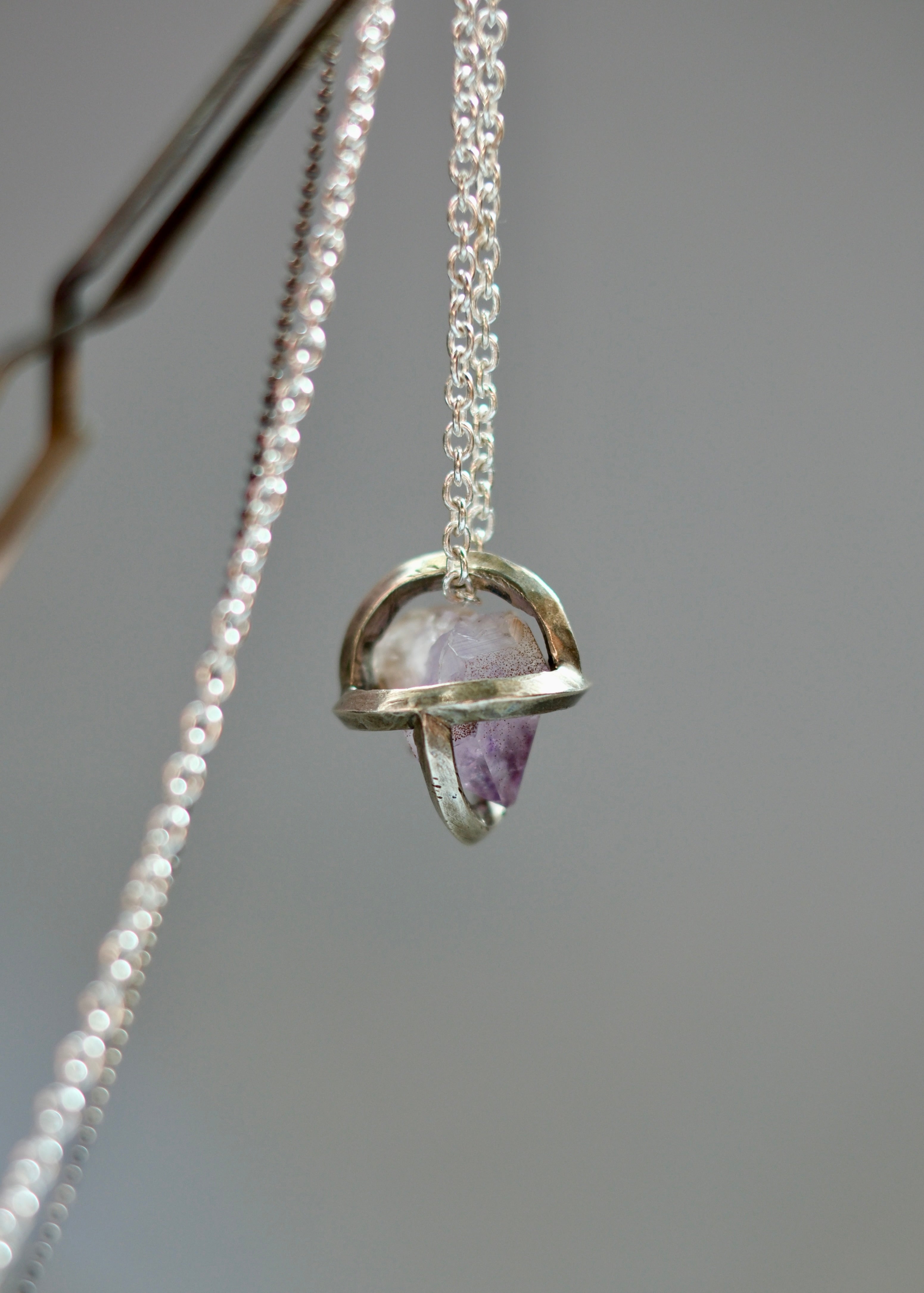 Amethyst in a Silver Cage