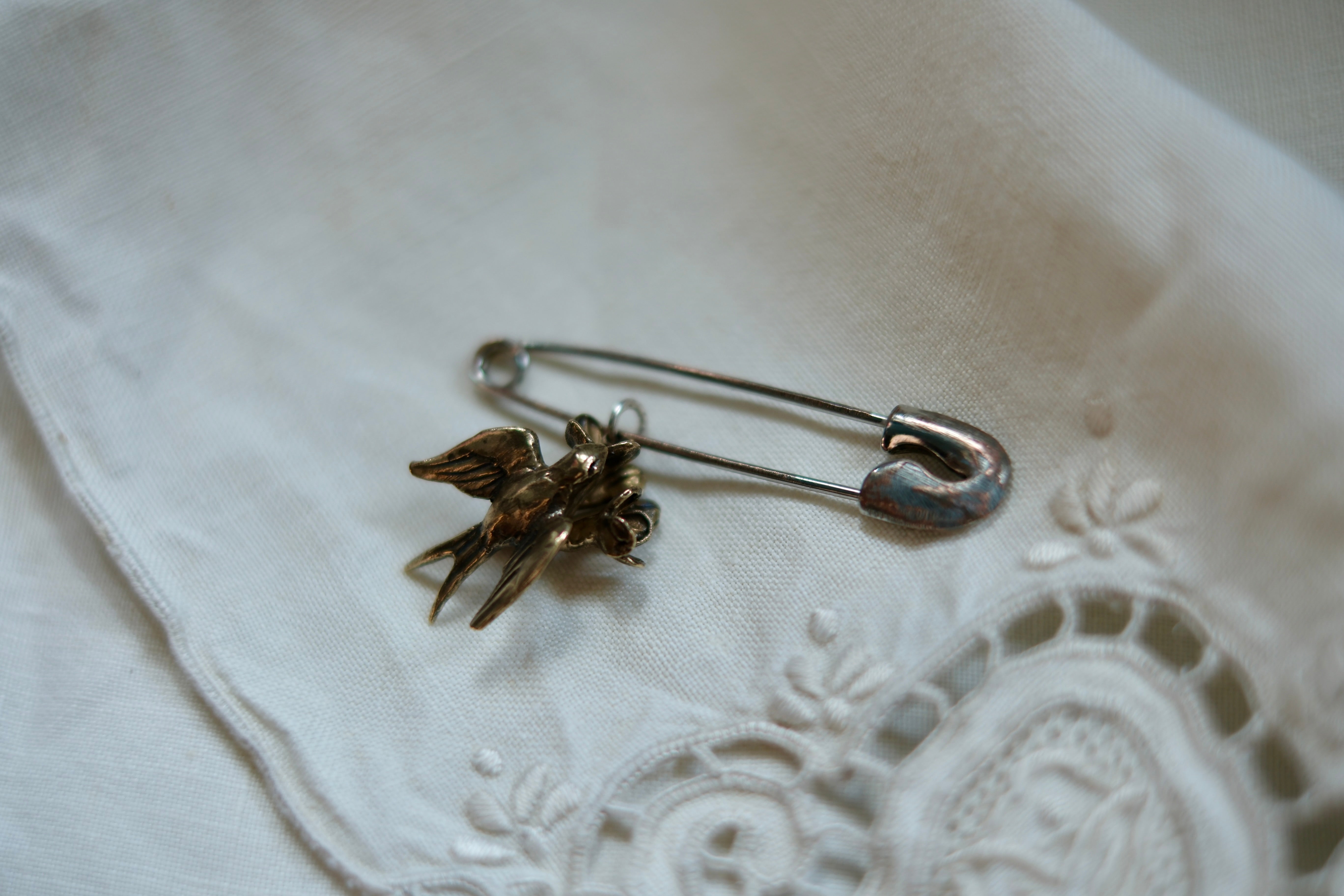 Swallow Brooch in Brass