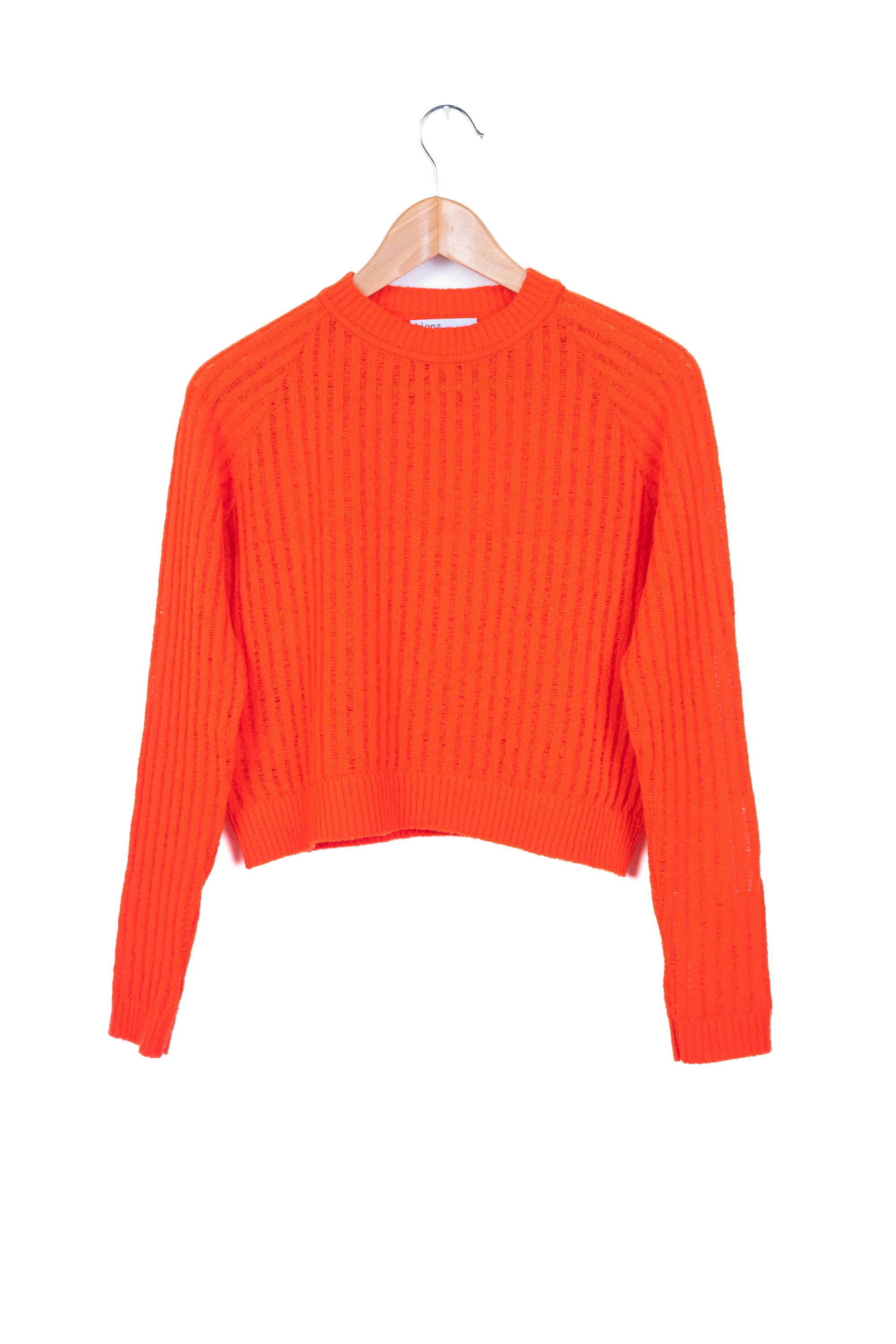Orange Mohair Cropped Sweater