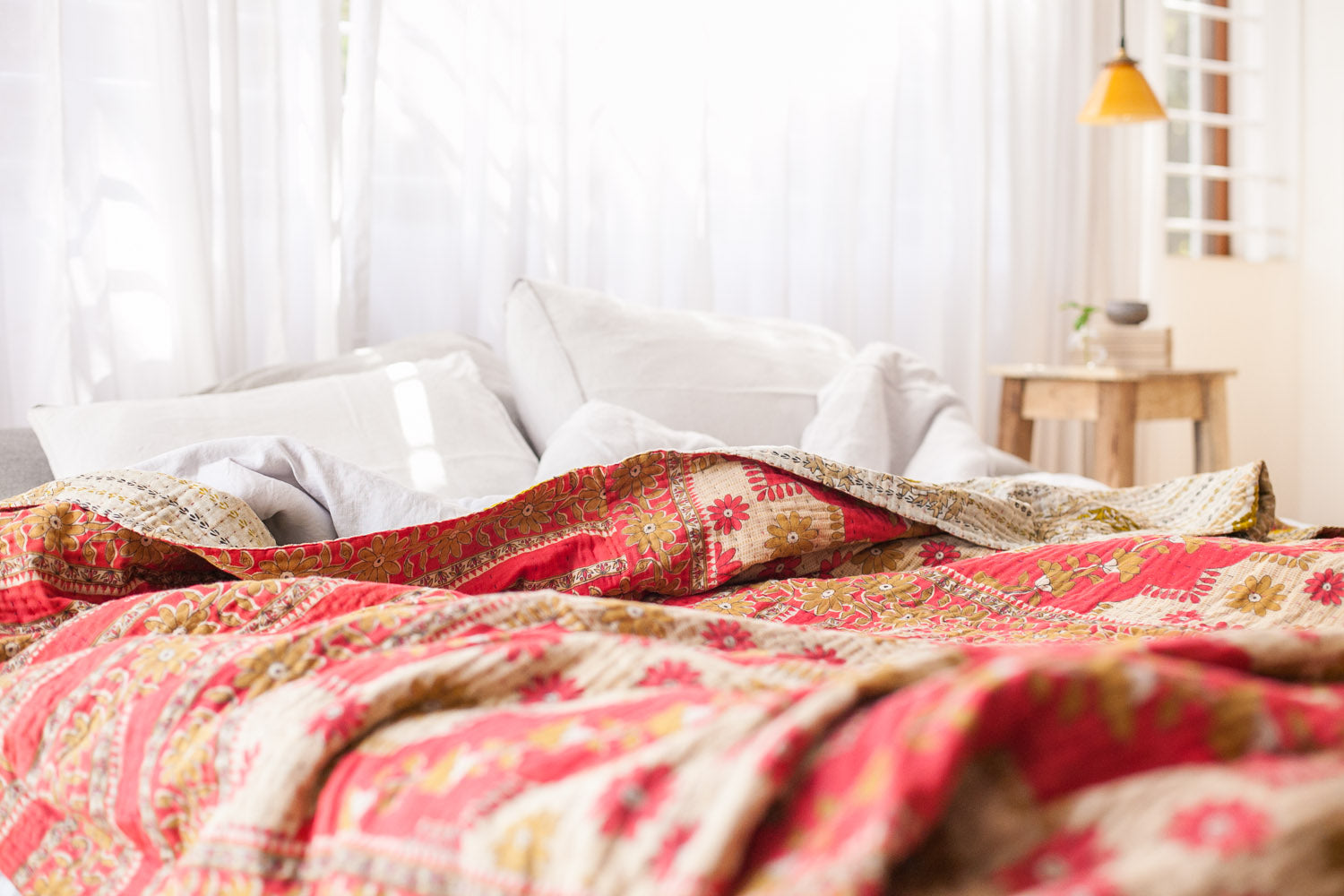 Kantha double size blankets, 78x78"