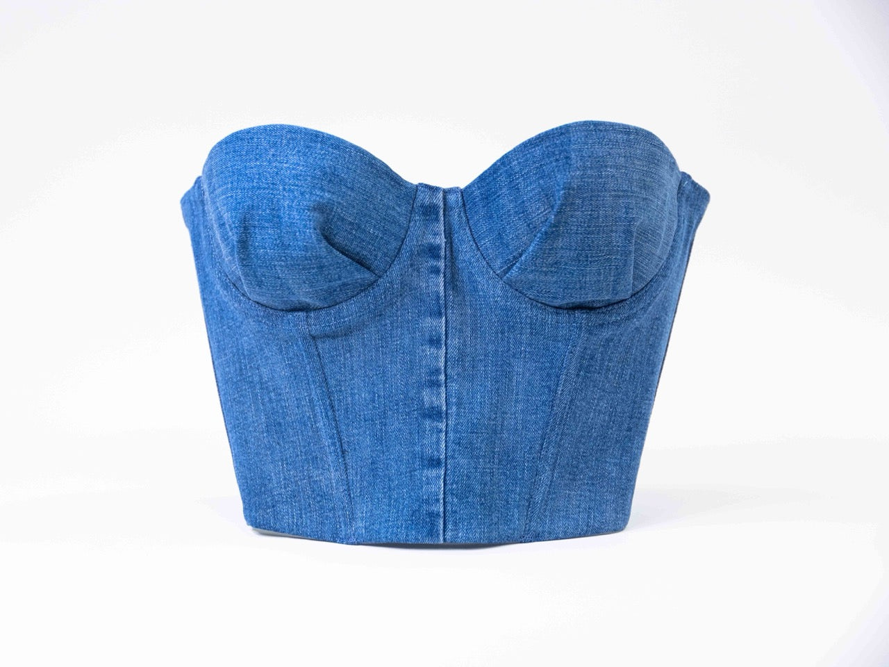 Upcycled denim corset LUKS ICONIC 8