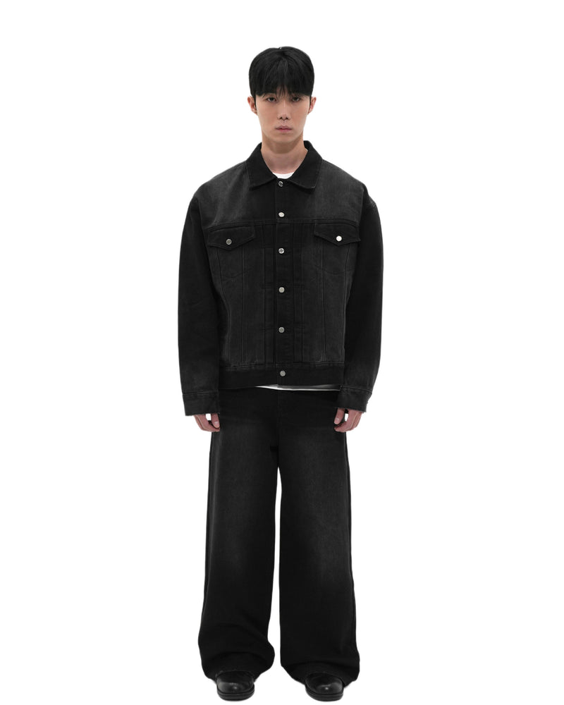 Washed Black Denim Jacket