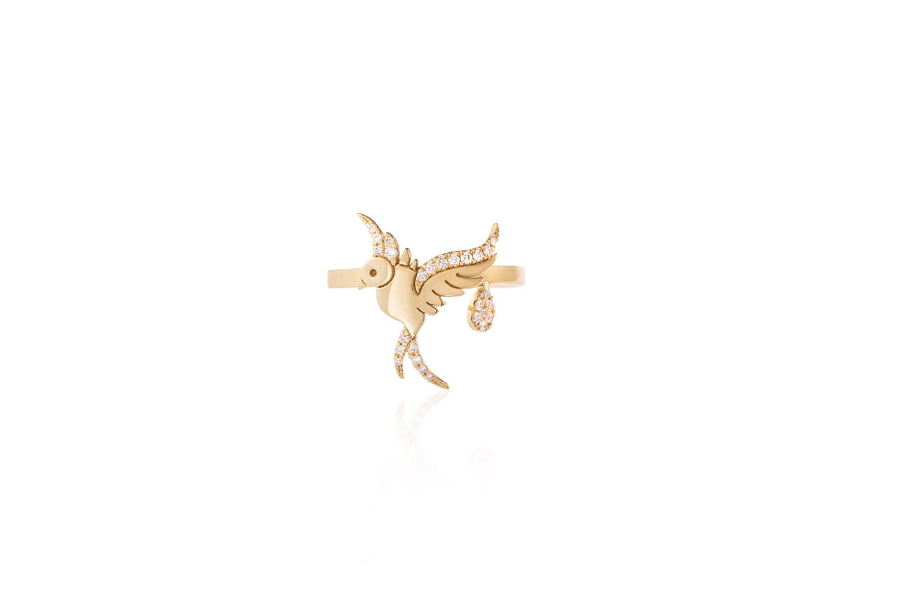 Flight of Elegance Stackable Diamond Bird Ring