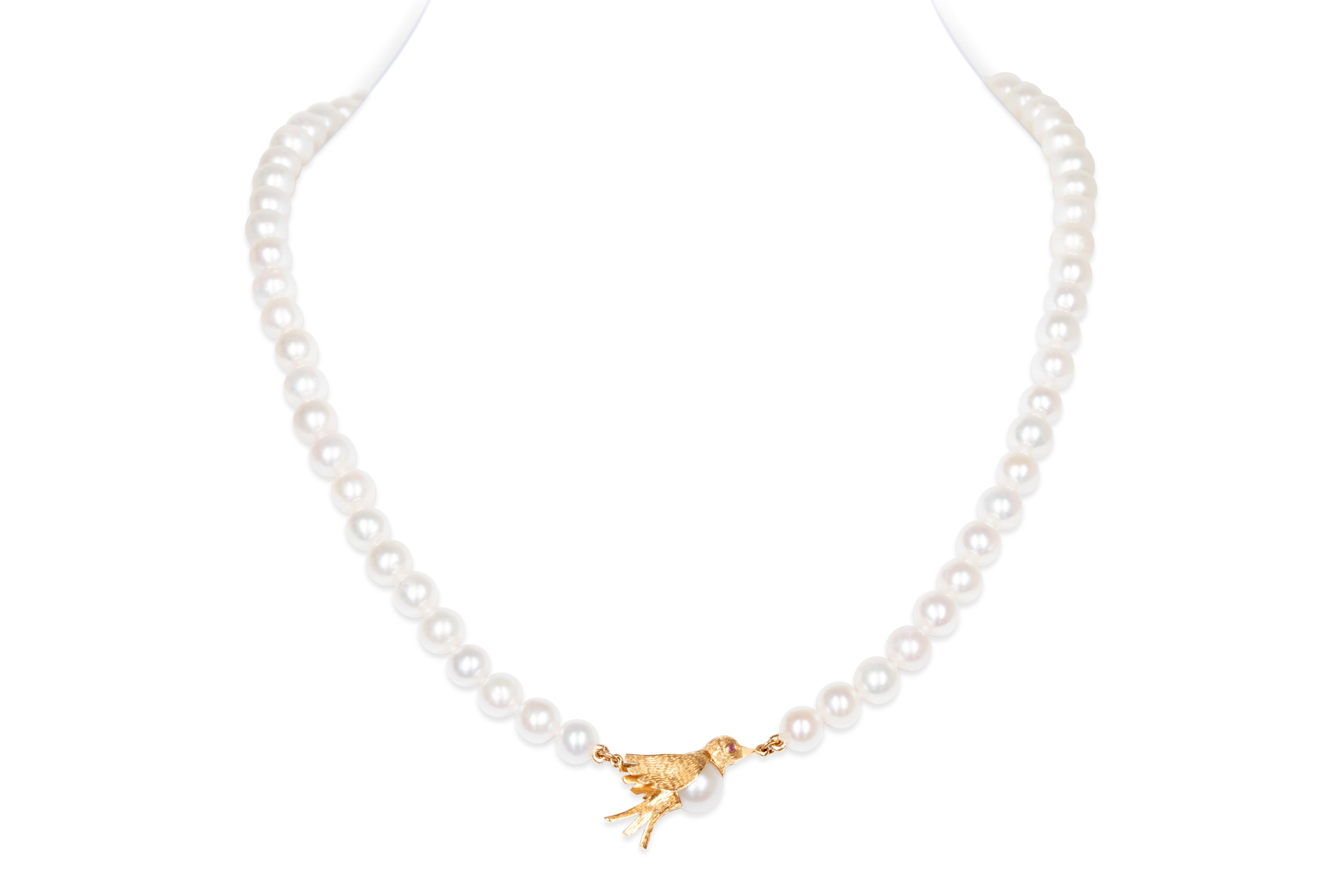 Flying Bird Pearl Necklace