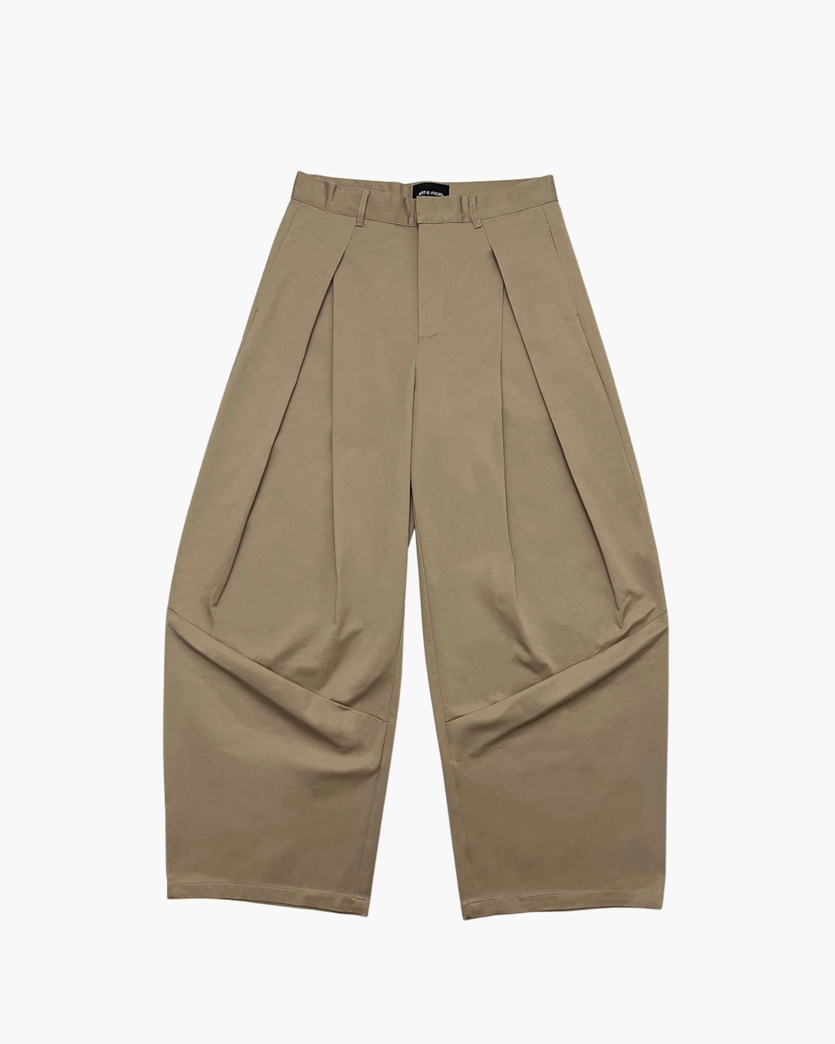 Beige Pleated Pants