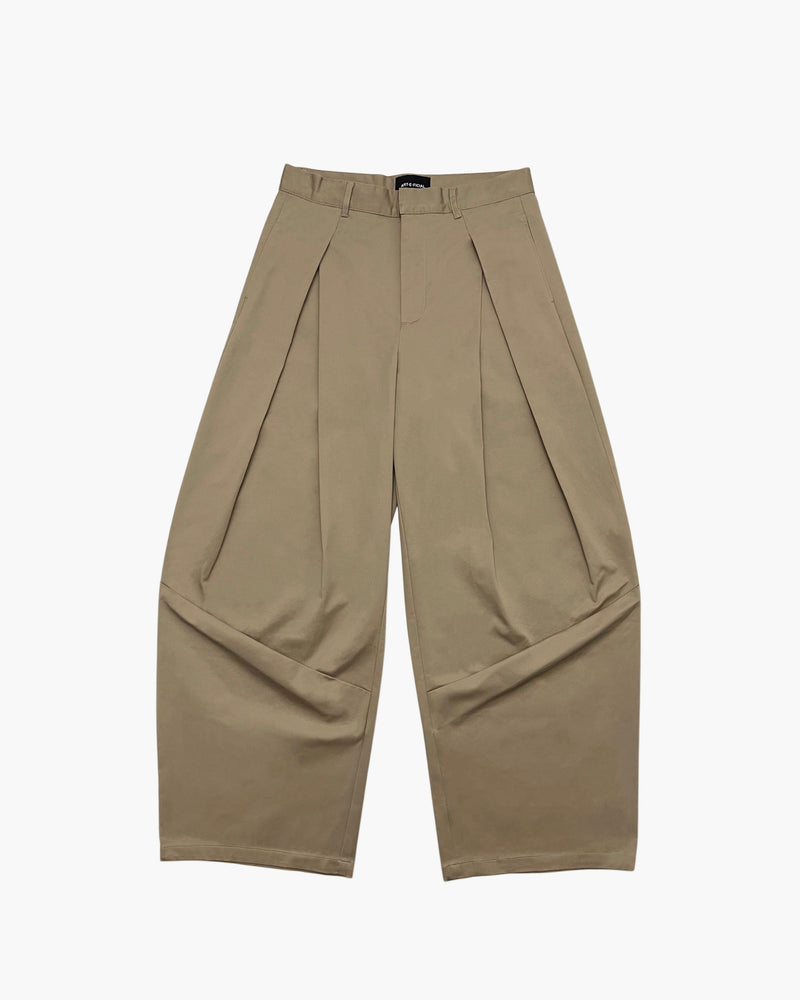 Beige Pleated Pants