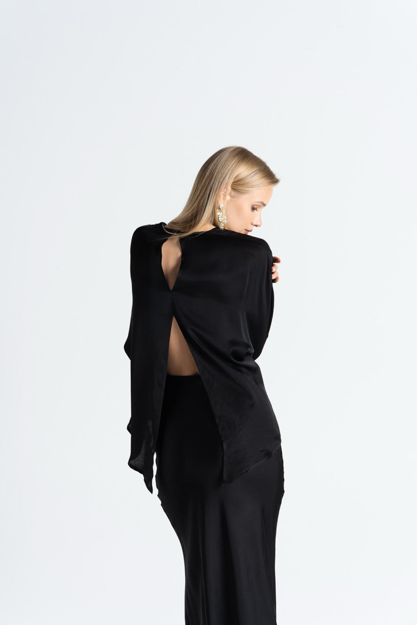 Halo Long Sleeve Satin Blouse