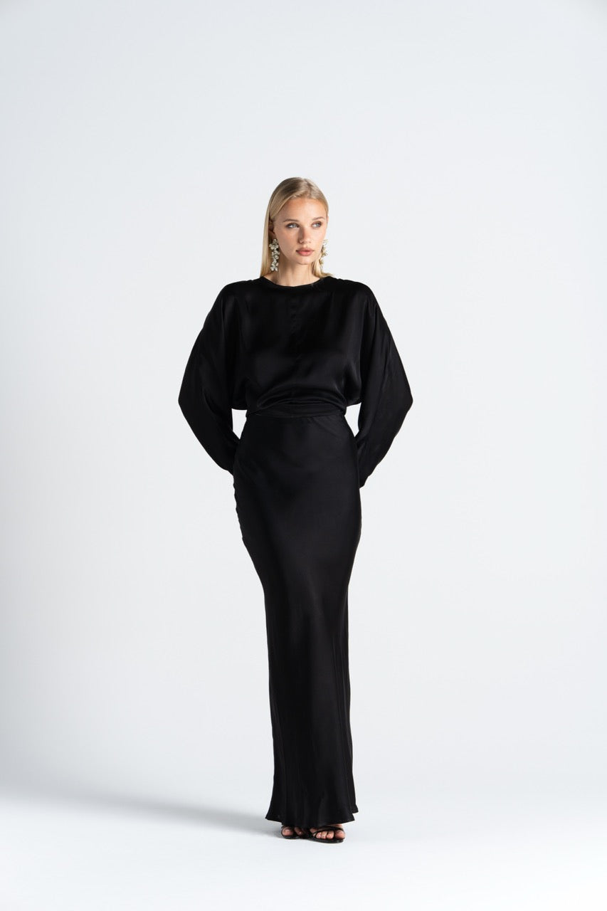 Halo Long Sleeve Satin Blouse