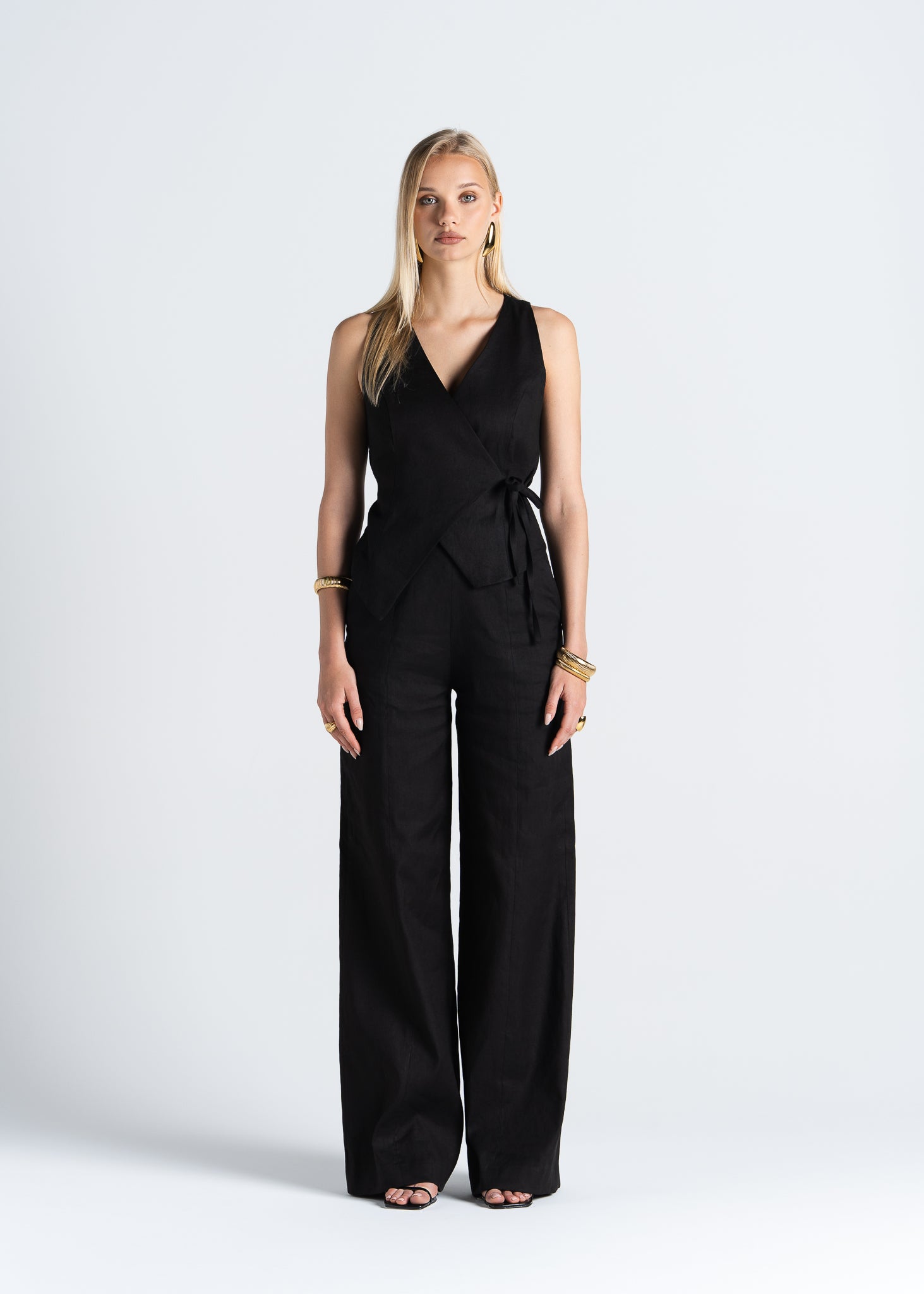 Elise Wide-Leg Linen Trousers