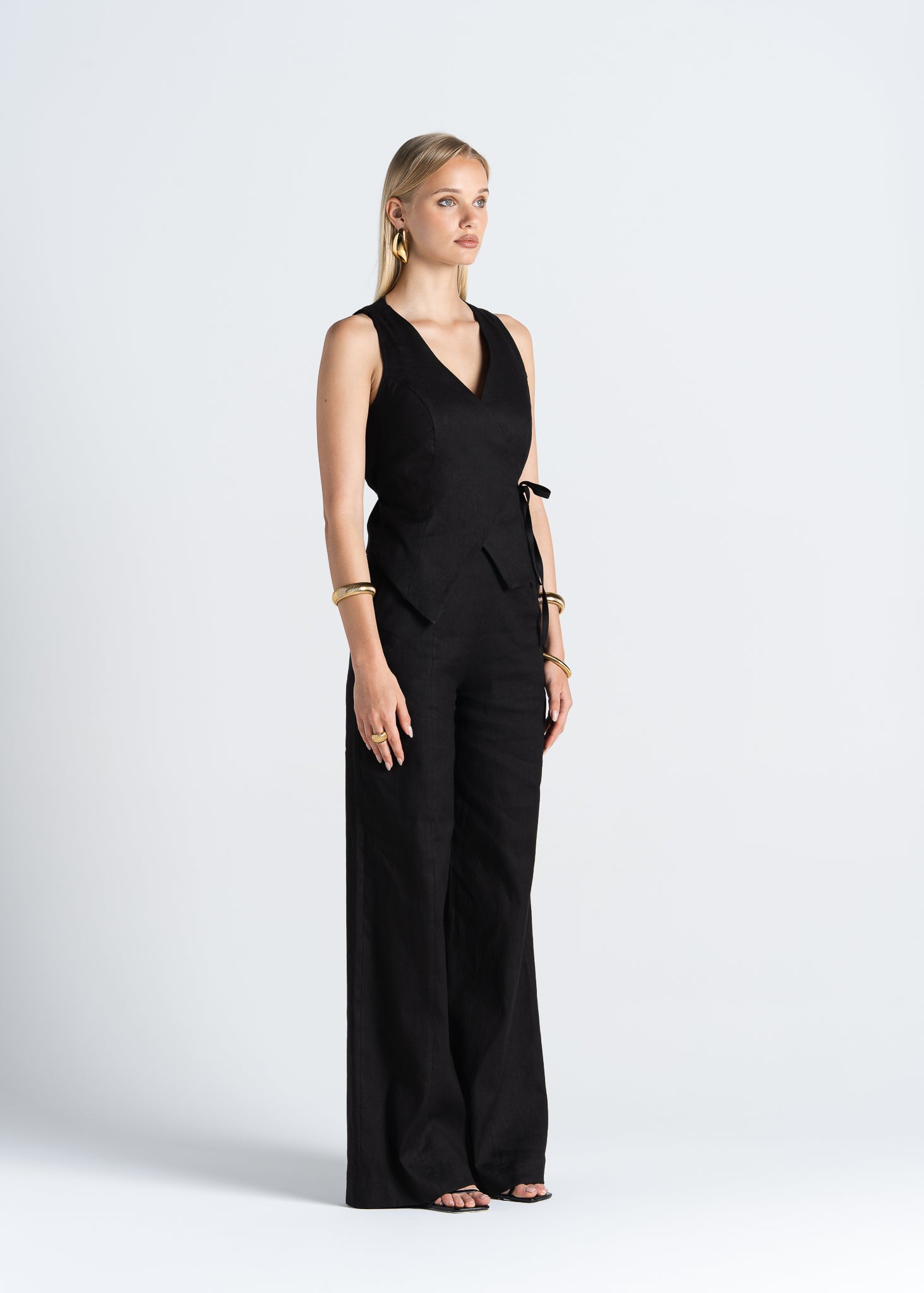 Elise Wide-Leg Linen Trousers