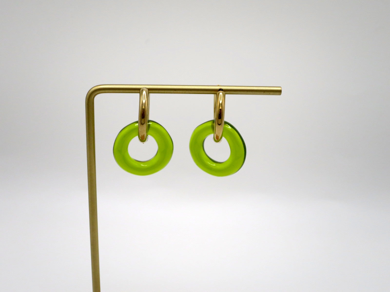 Green Resin Loop Hoops