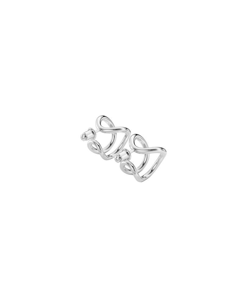 Double Vault Earrings Small – Sterling Silver