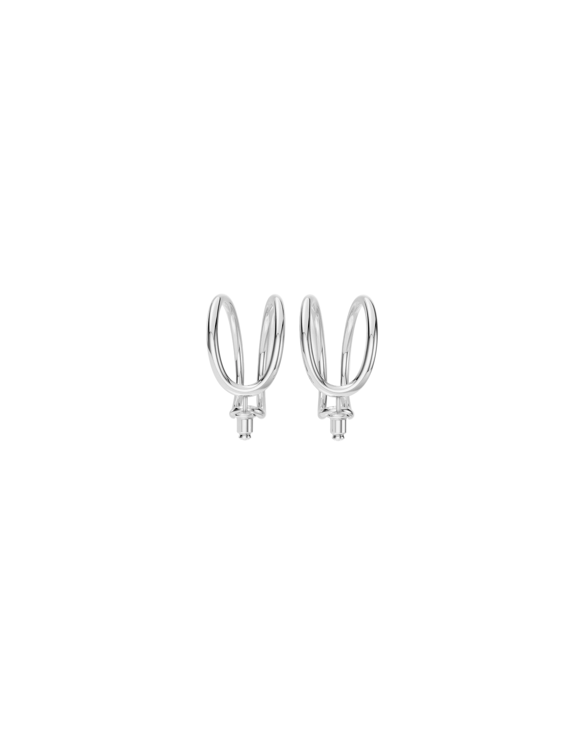 Double Vault Earrings Large – Sterling Silver