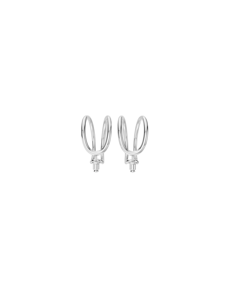 Double Vault Earrings Large – Sterling Silver