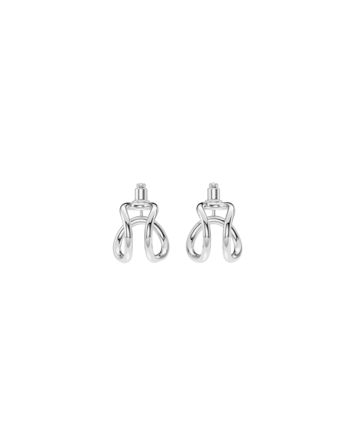 Double Vault Earrings Small – Sterling Silver