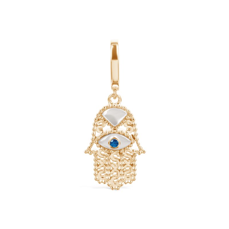 Rolo Chain Necklace with Hamsa Charm