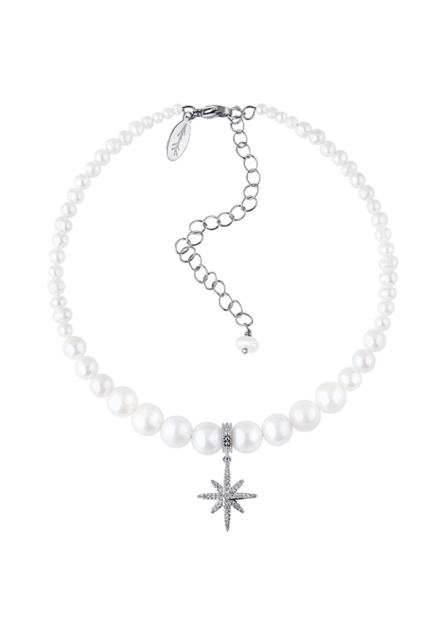 PEARLS CHOKER WITH “MORNING STAR”