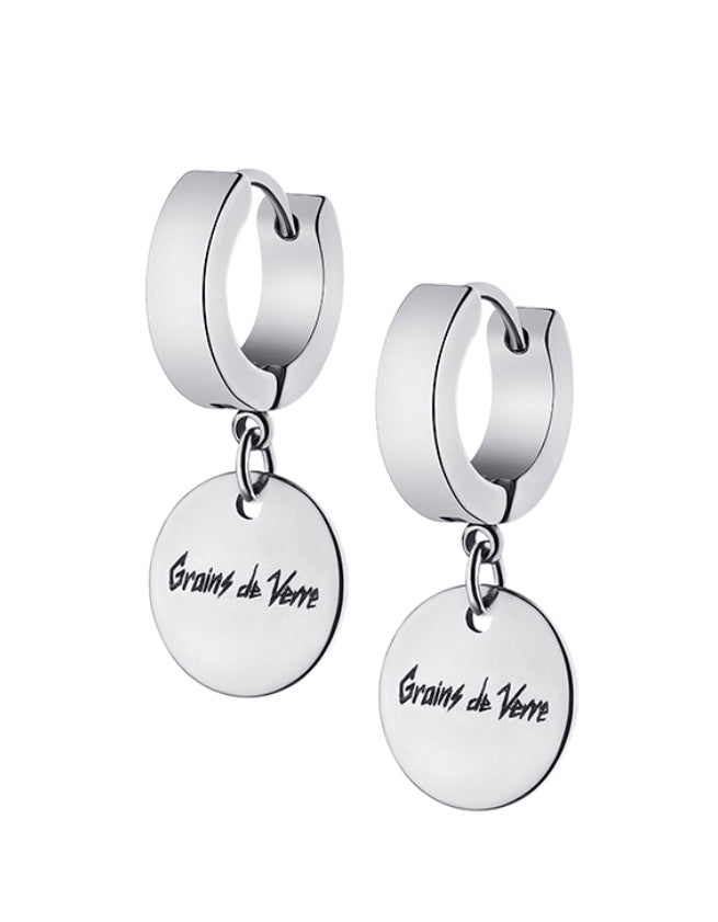 LOGO EARRINGS SILVER
