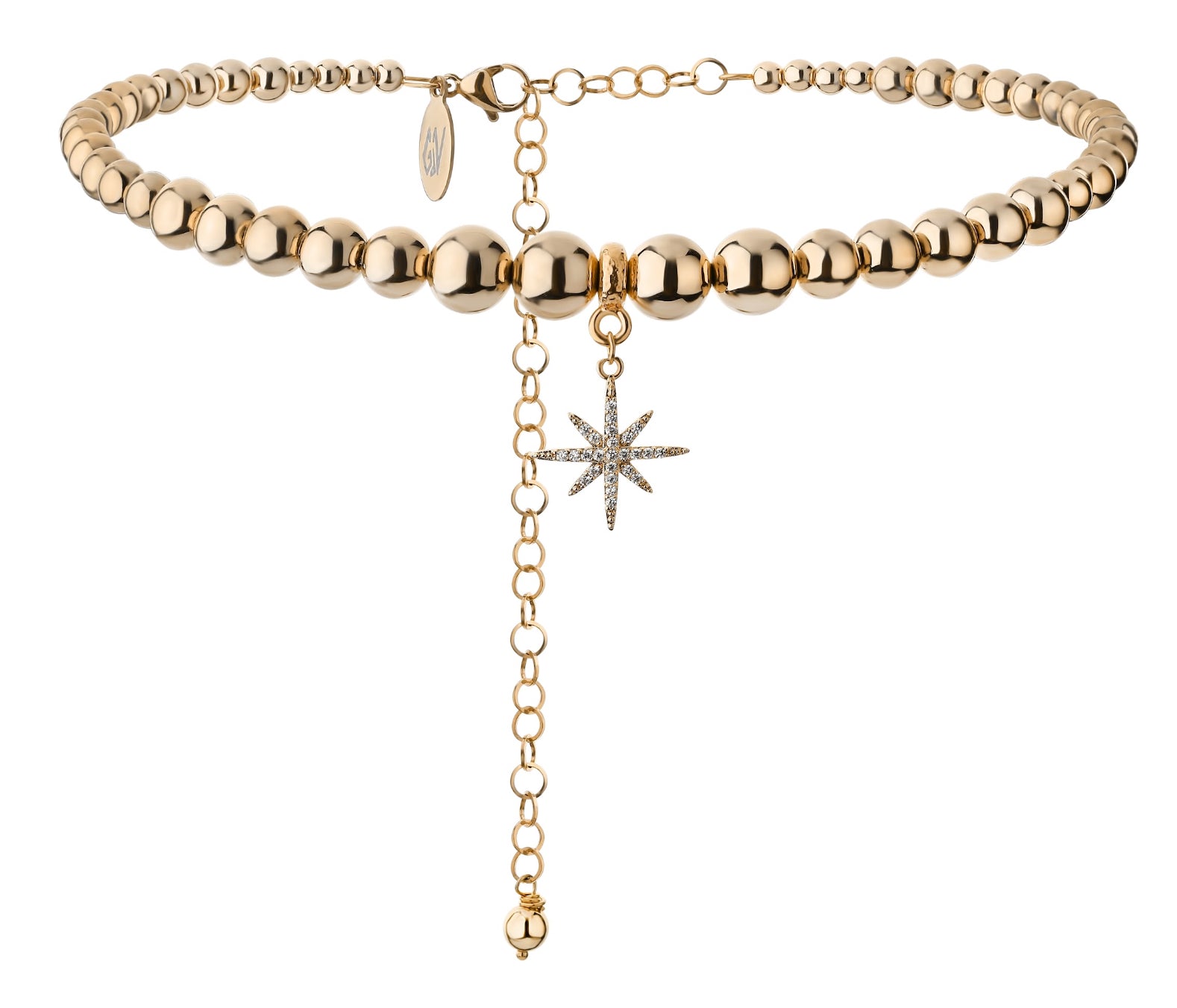 CERAMIC BEADS CHOKER WITH “NEW YORKSTAR GOLD