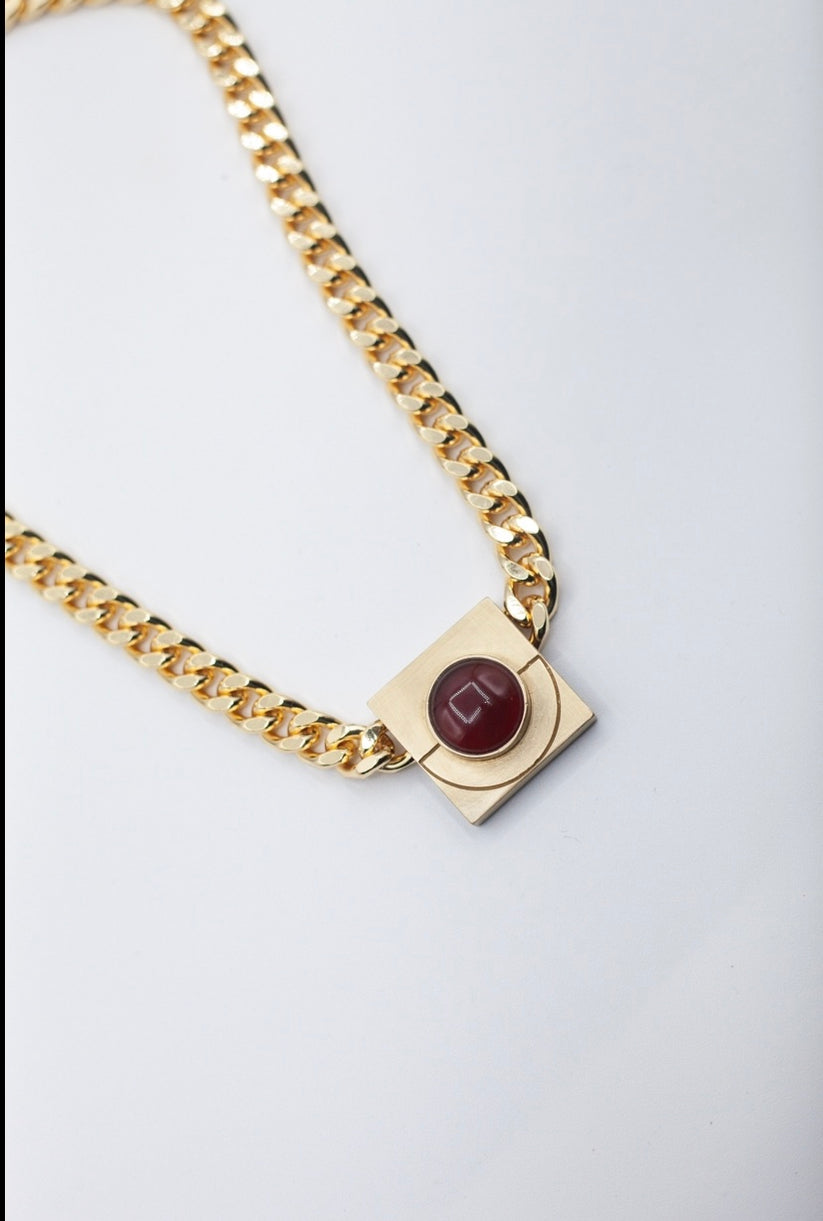 Knotwtr × DIPHDA Iconic Gold + Red Necklace