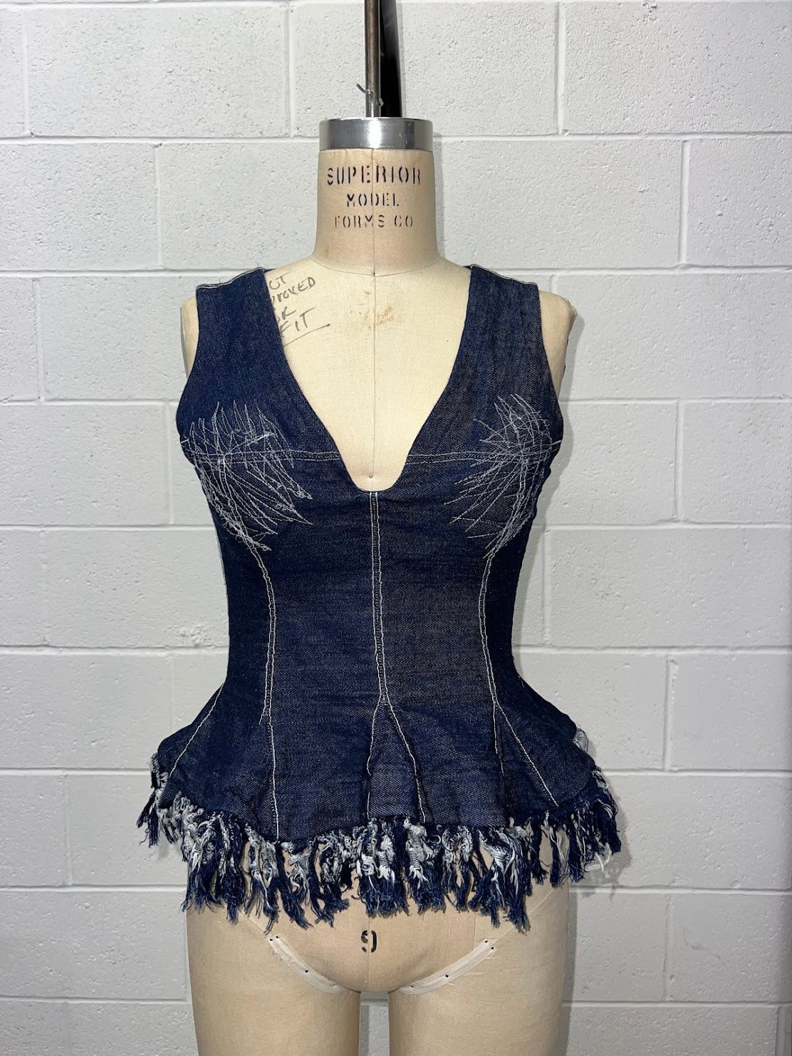Denim Peplom Top
