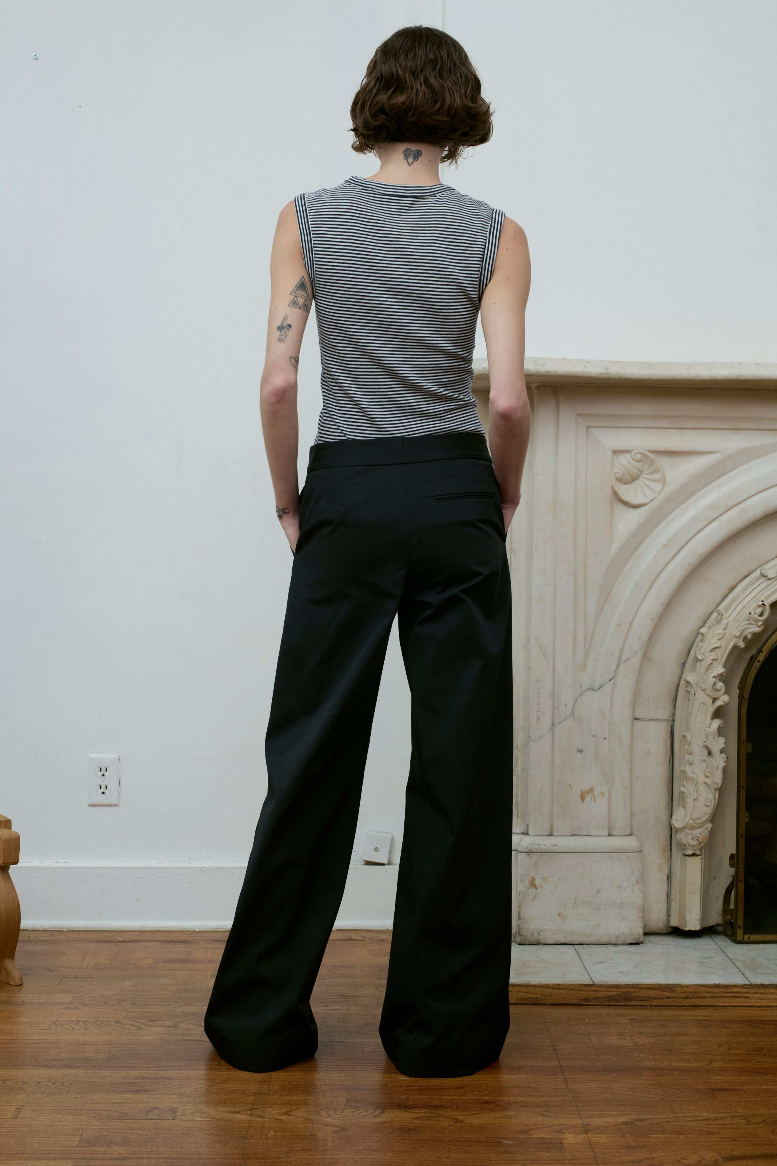 FLARED COTTON TWILL PANT