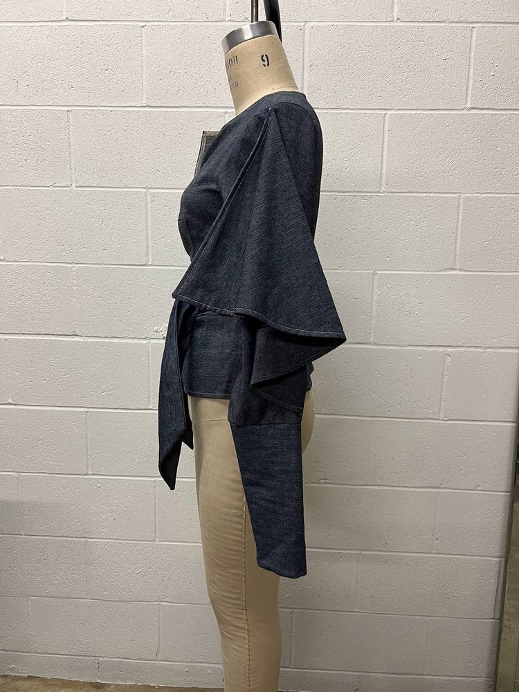 Denim Wrap Top