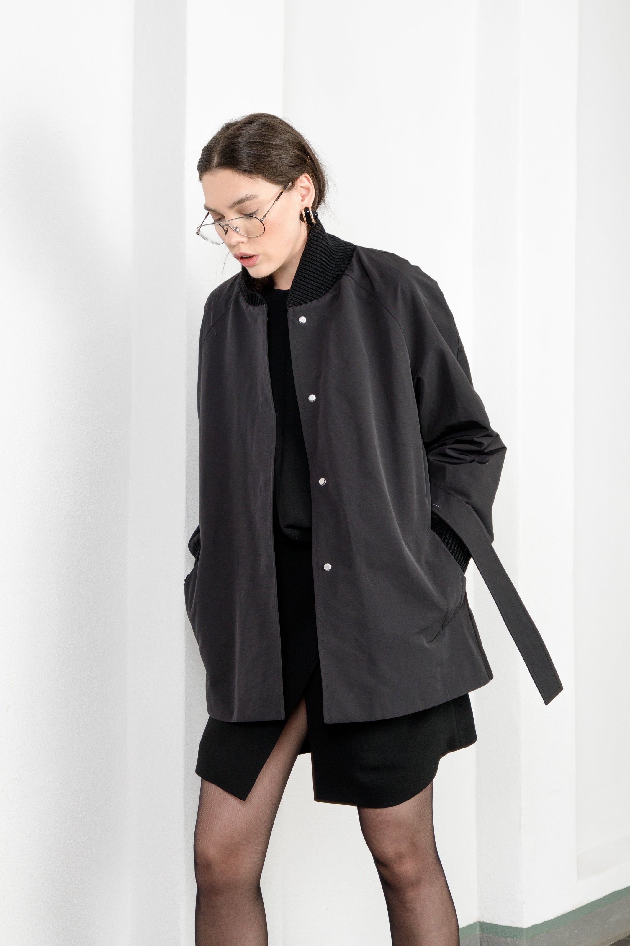 ENEL BOMBER STYLE SHORT TRENCH COAT