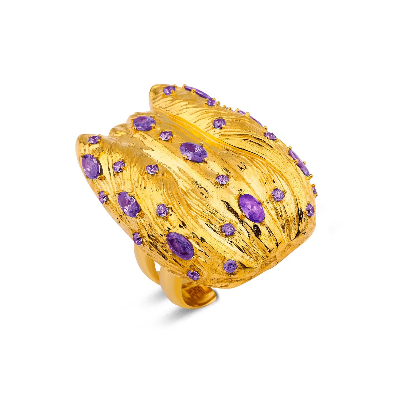 Istanbul Tulip Purple Crystal Ring