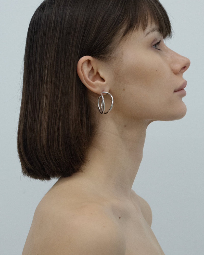 Double Vault Earrings Large – Sterling Silver