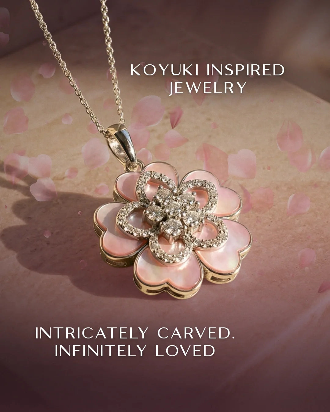 Upper Moon Three and Blossom Necklace Collection