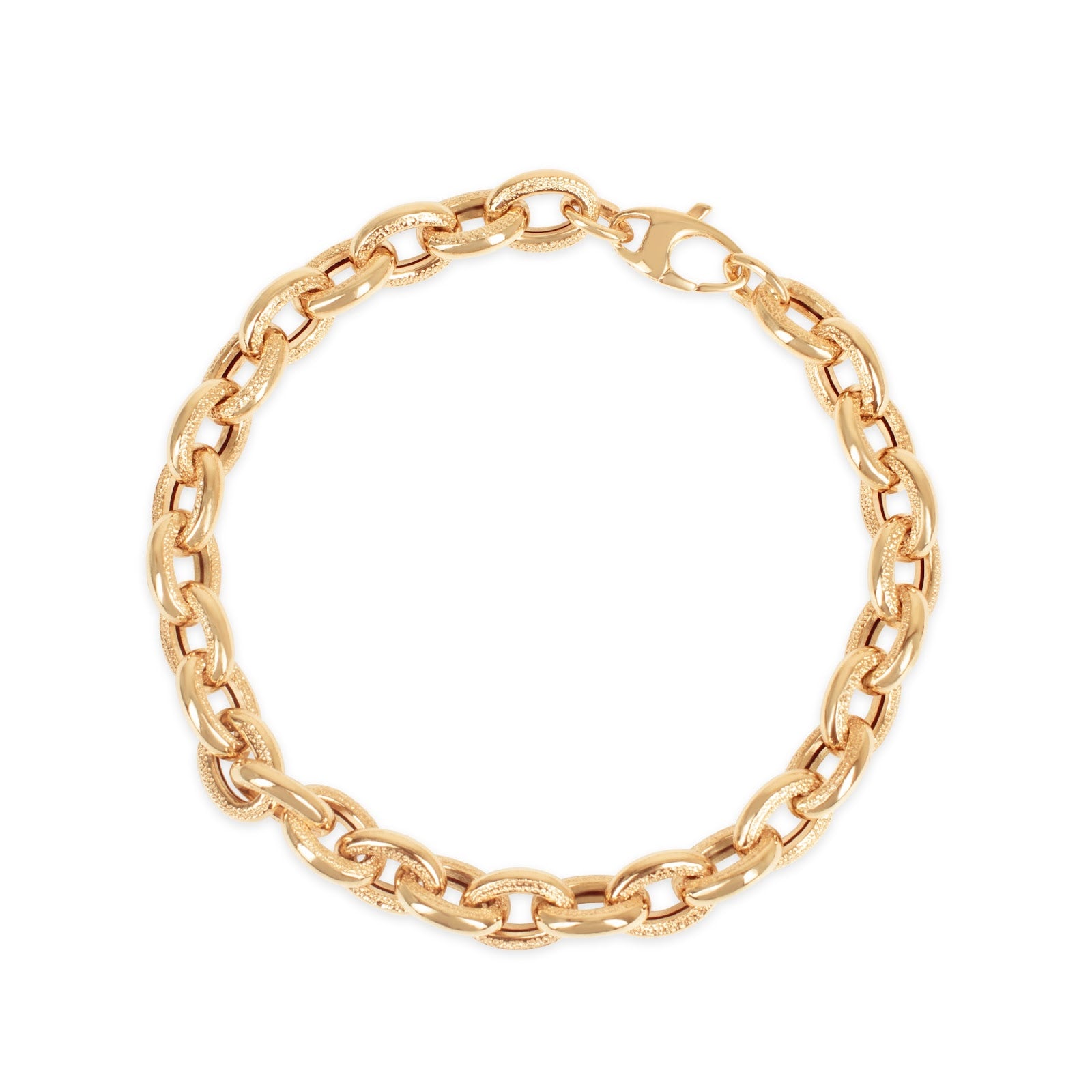 Chunkv Chain Link Gold Bracelet (Matte) with Sun Charm