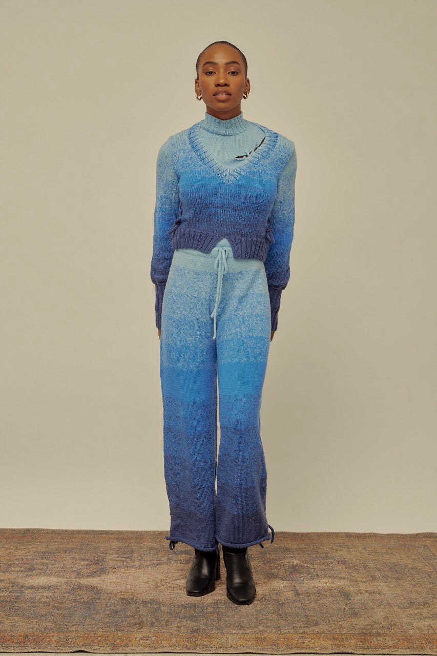 Merino Wool Blue Ombre Sweater