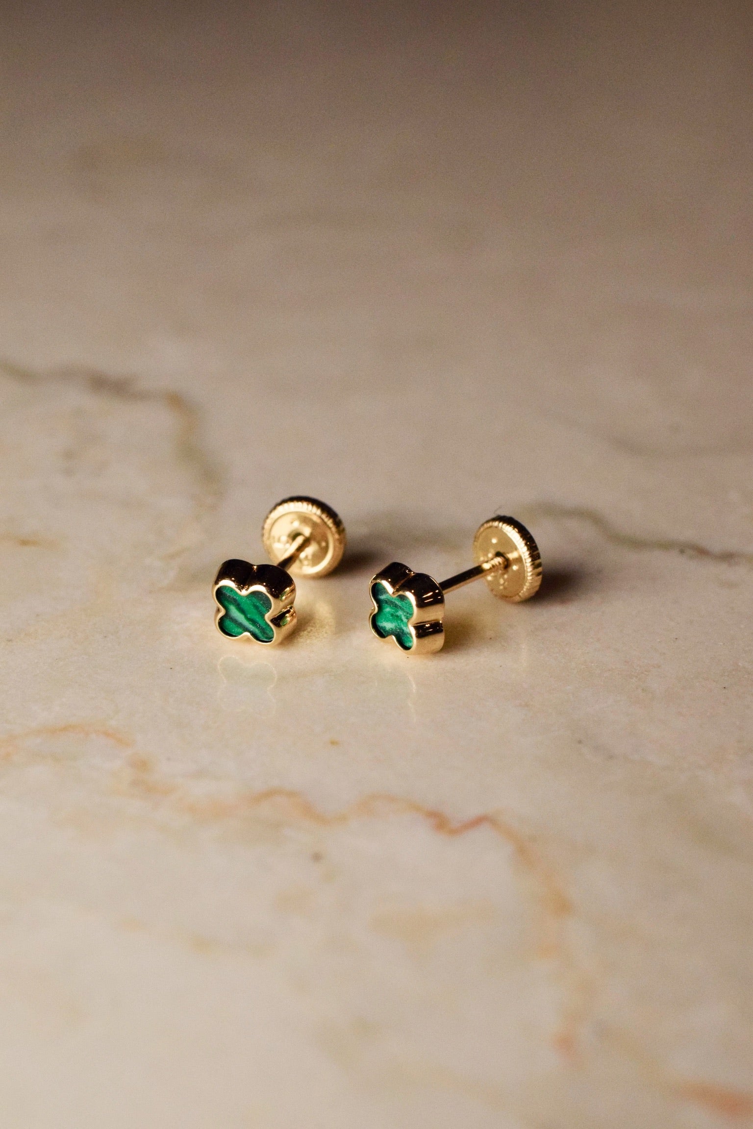 Leonie Malachite Clover Earrings