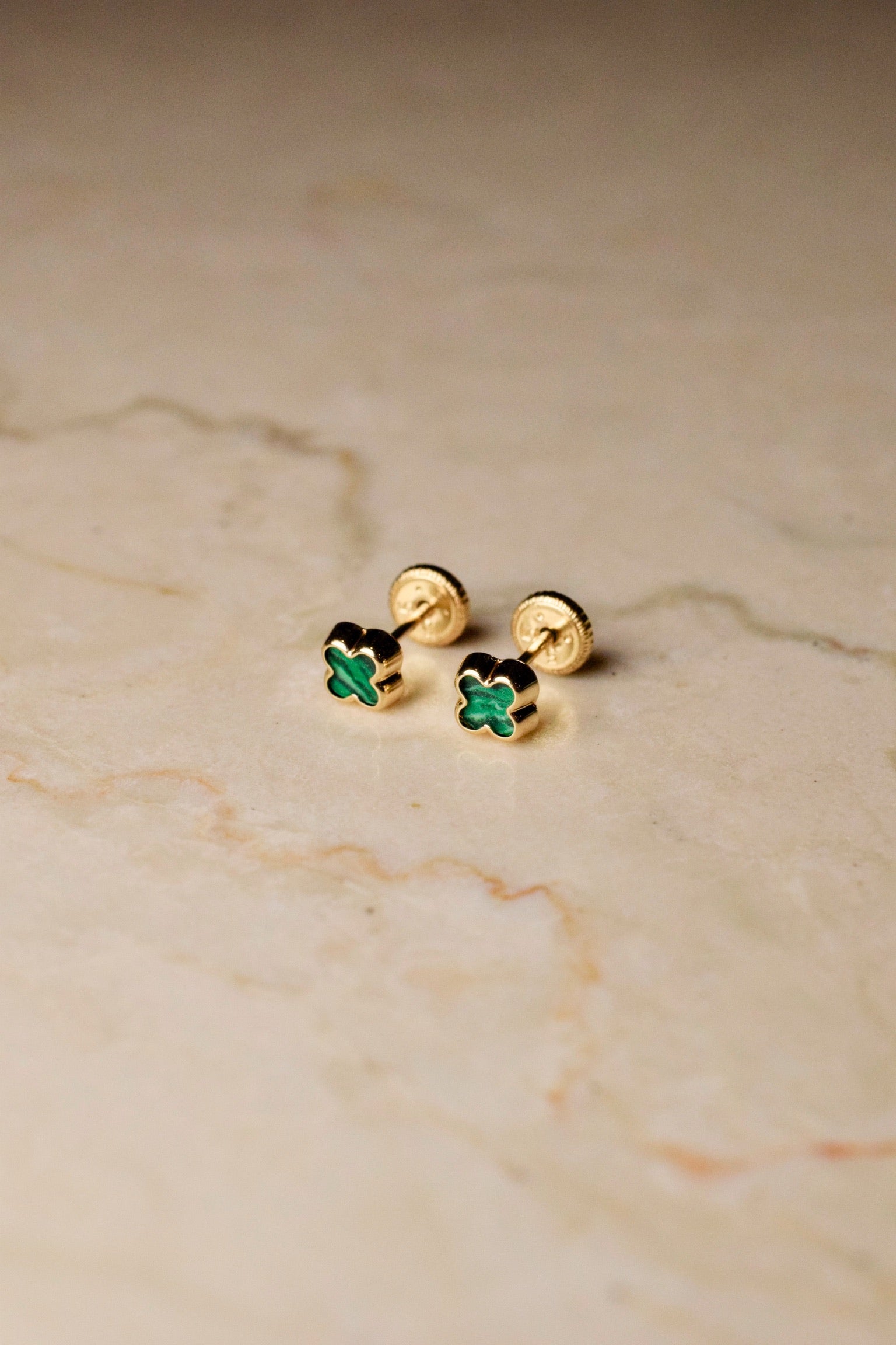 Leonie Malachite Clover Earrings