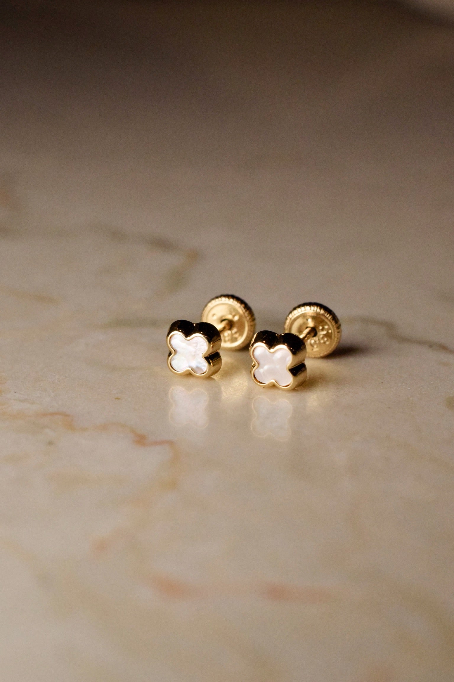 Leonie Mother Of Pearl Clover Earrings