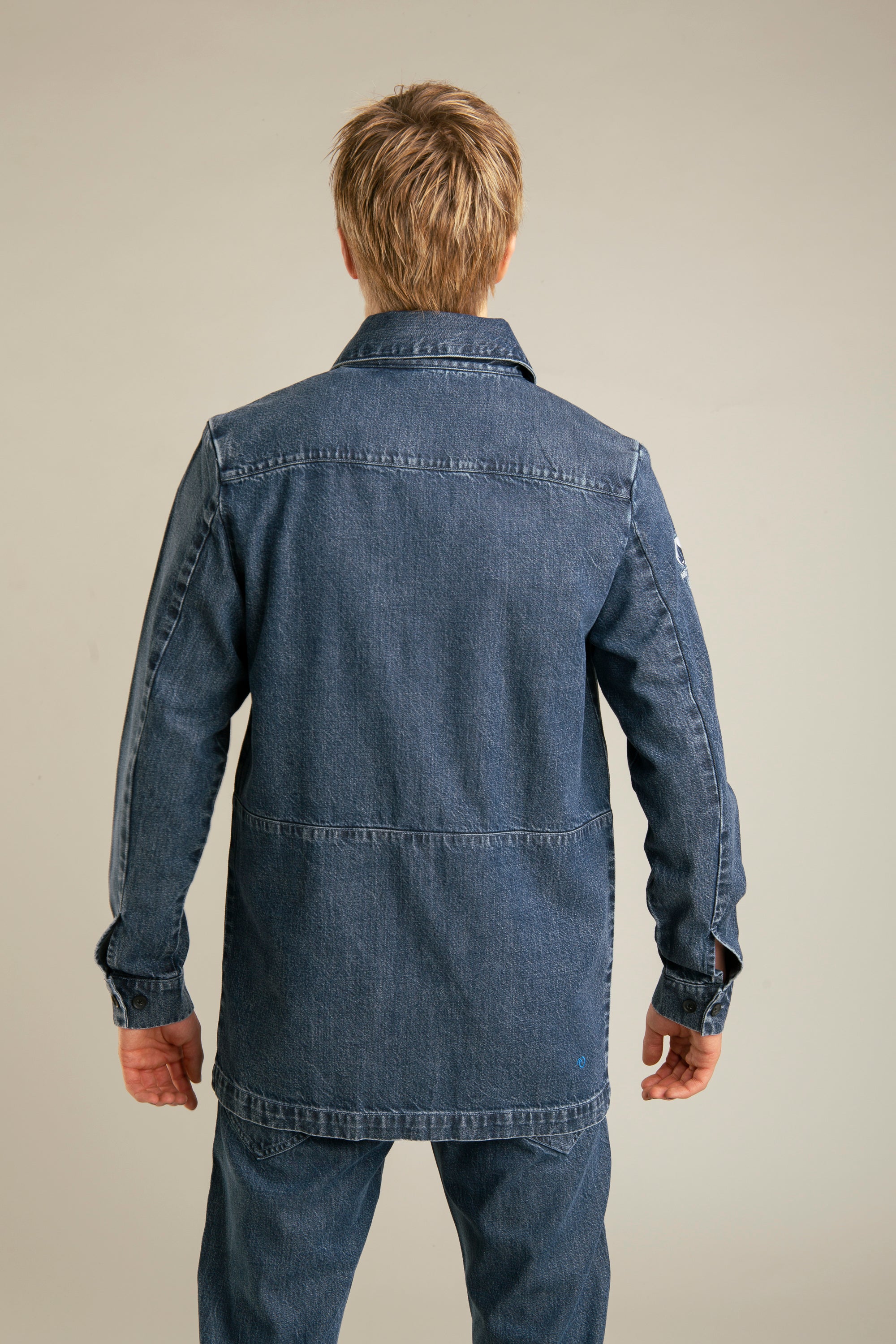 M700REBL Recycled denim jacket for men